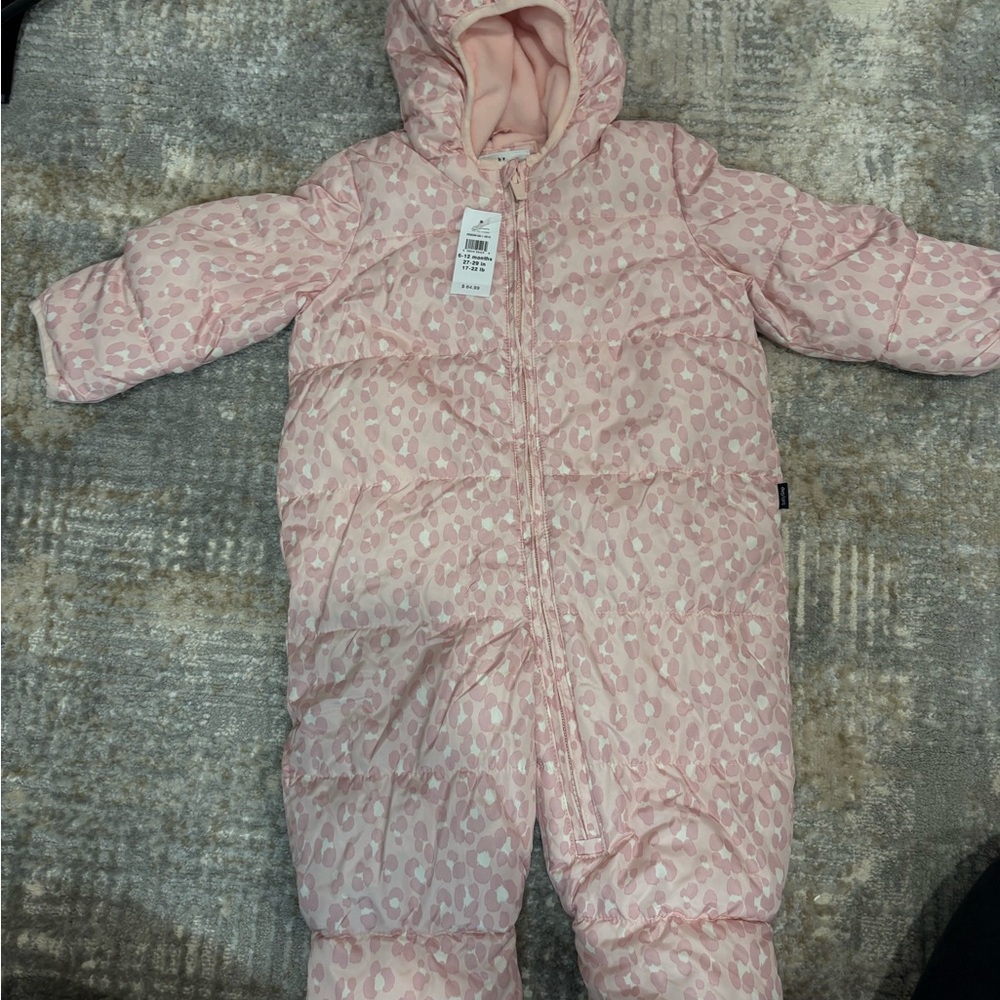GAP Baby Pink Patterned Snowsuit